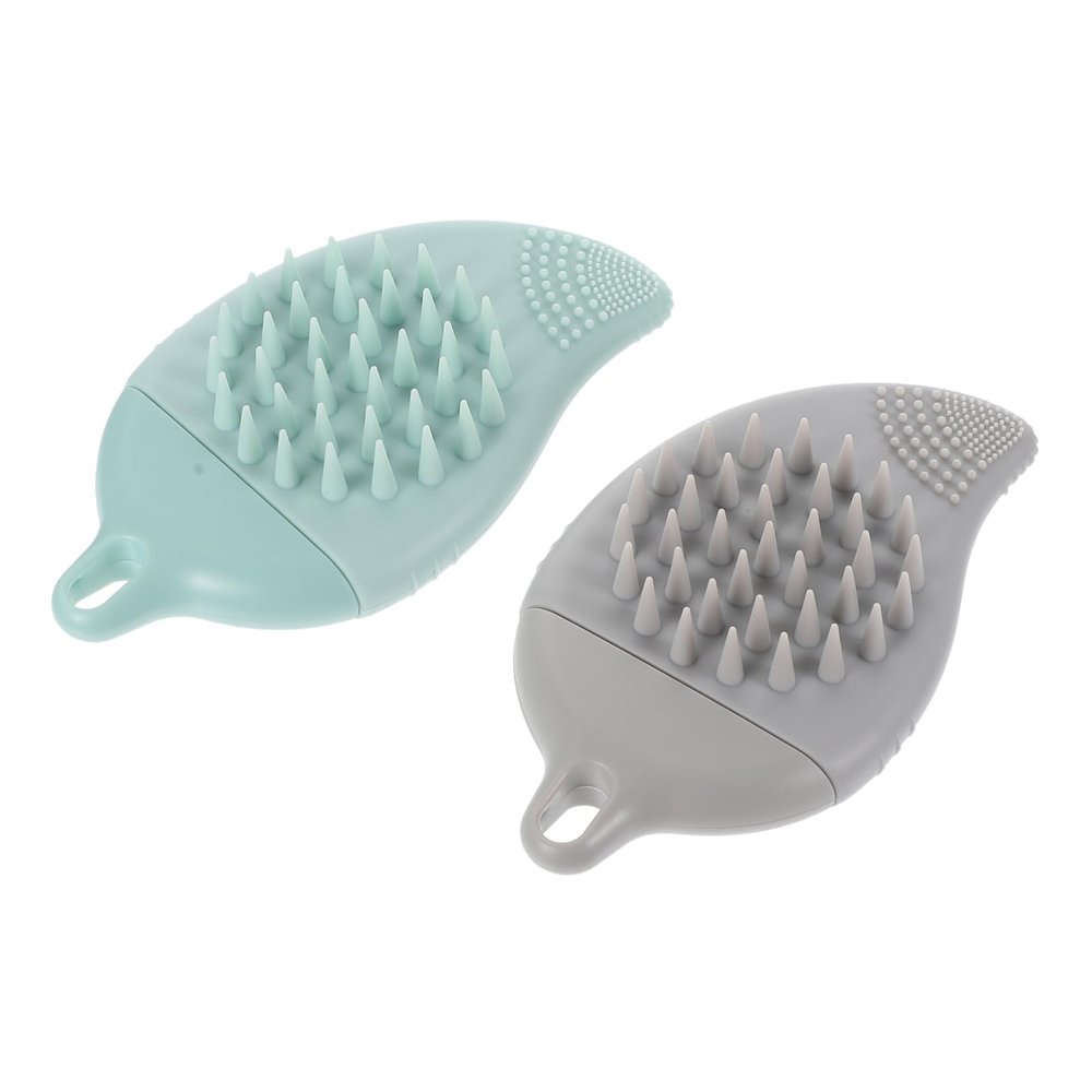 2pcs Shampoo Massage Brush Bathing Massage Multifunctional Silicone Baby Bath Brush Face Cleaning Kids Hair Multi-Purpose Brush Kids Shampoo