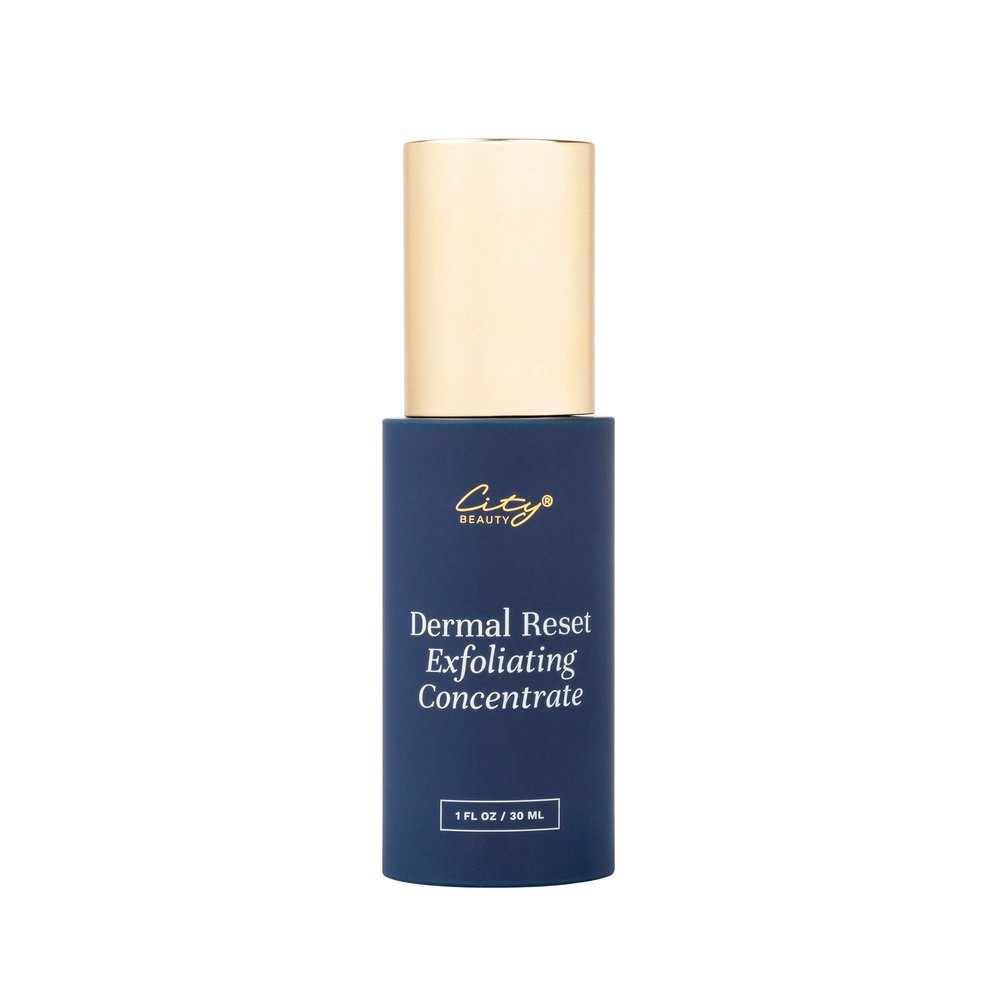 City Beauty Dermal Reset Exfoliating Concentrate - AHA Lactic Acid Daily Facial Exfoliant - Solution For Wrinkles, Texture, Discoloration, & Pores - Anti-Aging Cruelty-Free Skin Care