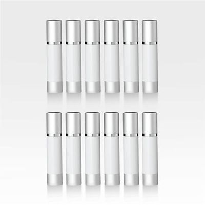 Cosmetic Packaging Now! Luxe Airless Bottle, White Airless Bottles w/Matte Silver Cap, Multi-Pack Bundle (50 ML, 140 Pack)