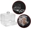 Alvinlite Qtip Holder Dispenser, Clear Cotton Ball and Swab Holder Organizer with Lid, Acrylic Apothecary Jar for Bathroom Cotton Swab Canister Storage Organization Vanity Makeup Organizer view 3