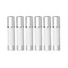 Cosmetic Packaging Now Luxe Airless Bottle, White Airless Bottles w/Matte Silver Cap, Multi-Pack Bundle (50 ML, 6 Pack) view 1