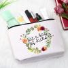 GJTIM Floral Flowers with Funny Rude Quote Sarcastic Gift Eat a Bag of Dicks Cosmetics Bag For Friends (bag of dicks bag) view 4