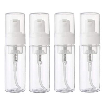 150ml Clear Travel Empty Plastic Refillable Foam Pump Bottle, Foaming Soap Pump Dispenser, for Cleaning, Travel, Makeup (4 Pcs)