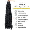 LMZIM 36 Inch Butterfly Locs Crochet Hair 5 Packs Long Distressed Soft Faux Locs, Crochet Braids Locs for Black Women view 3