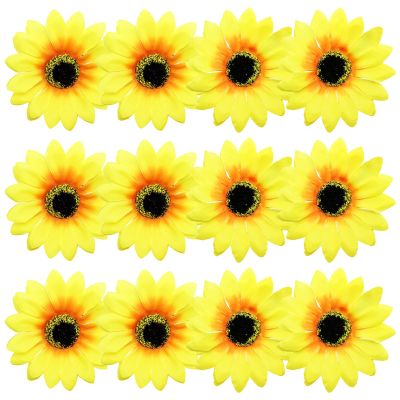12 Pieces Sunflower Hair Clips Alligator Pins Accessories 3.9 inches for Wedding Party Boho Beach Photography Christmas Decorations