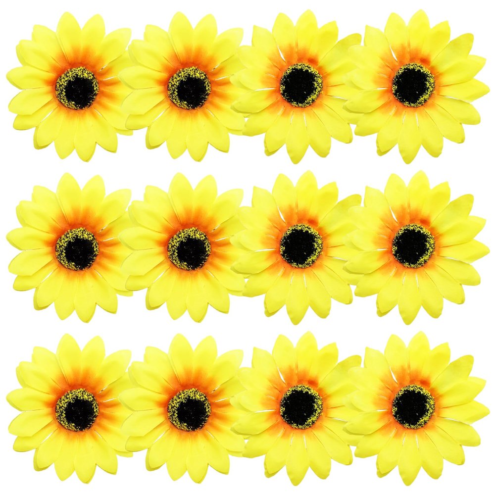 12 Pieces Sunflower Hair Clips Alligator Pins Accessories 3.9 inches for Wedding Party Boho Beach Photography Christmas Decorations