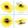 12 Pieces Sunflower Hair Clips Alligator Pins Accessories 3.9 inches for Wedding Party Boho Beach Photography Christmas Decorations view 3