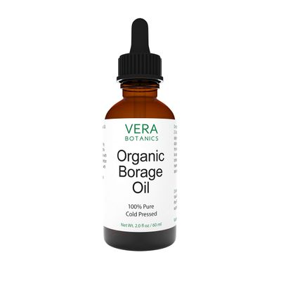 Vera Botanics ORGANIC BORAGE OIL 100% Pure & Natural, Unrefined, Cold-Pressed For Face, Dry Skin, Nails, Lips, Body & Hair - Reduce Hair Breakage
