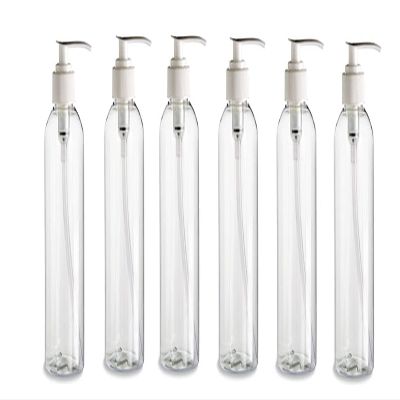 Natural Farms 6 Pack 8 oz -Clear Cosmo Plastic Bottles White Pump - for Essential Oils, Perfumes, Cleaning Products