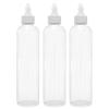 BRIGHTFROM Twist Top Applicator Bottles, 8 OZ Crystal Clear, Squeeze Empty Plastic Bottles, BPA-Free, PET, Refillable, Open/Close Nozzle - Multi Purpose (Pack of 3) view 1