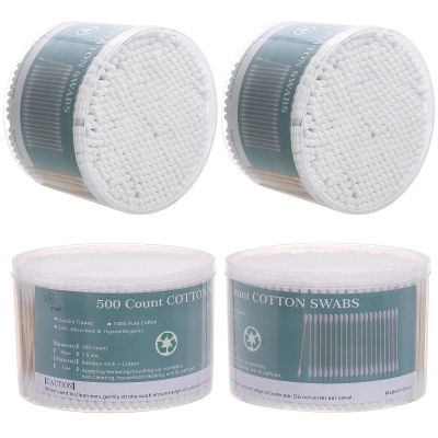 2000 Count Cotton Swabs Double Tipped Ear Cleaning Buds with Bamboo Stick 3 Inch Cotton Tip Applicators for Ears and Makeup