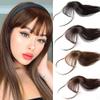 Drasawee 3D Air Bangs Mini Fringe Hairpiece Straight Clip in Bangs Real Human Hair Topper for Women Machine Made Natureal Color view 1