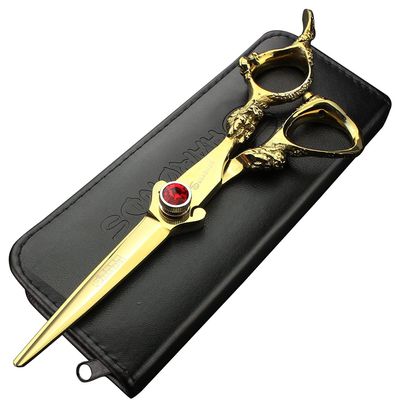 5.5 inch Hair Cutting Scissors Kit Gold Dragon Handle for Cutting Hair Professional Salon Barber Shears Kit Texturizing Blending Hairdressing Shears for Men or Women