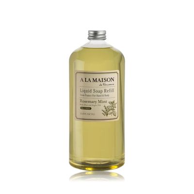 A LA MAISON Rosemary Mint Liquid Soap Bottles Moisturizing Natural Hand Wash Soap, Triple French Milled, Gentle To Hands, 33.8 Fl Oz