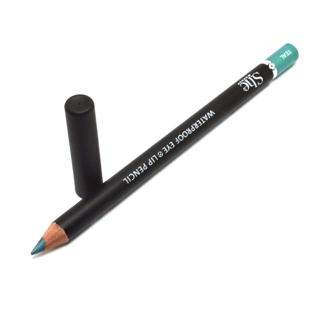 1 She Makeup WP11 Teal WaterProof Eye & Lip Liner Pencil Eyeliner Lipliner 0.04 oz 1.2g + Zipper Bag, Full Size