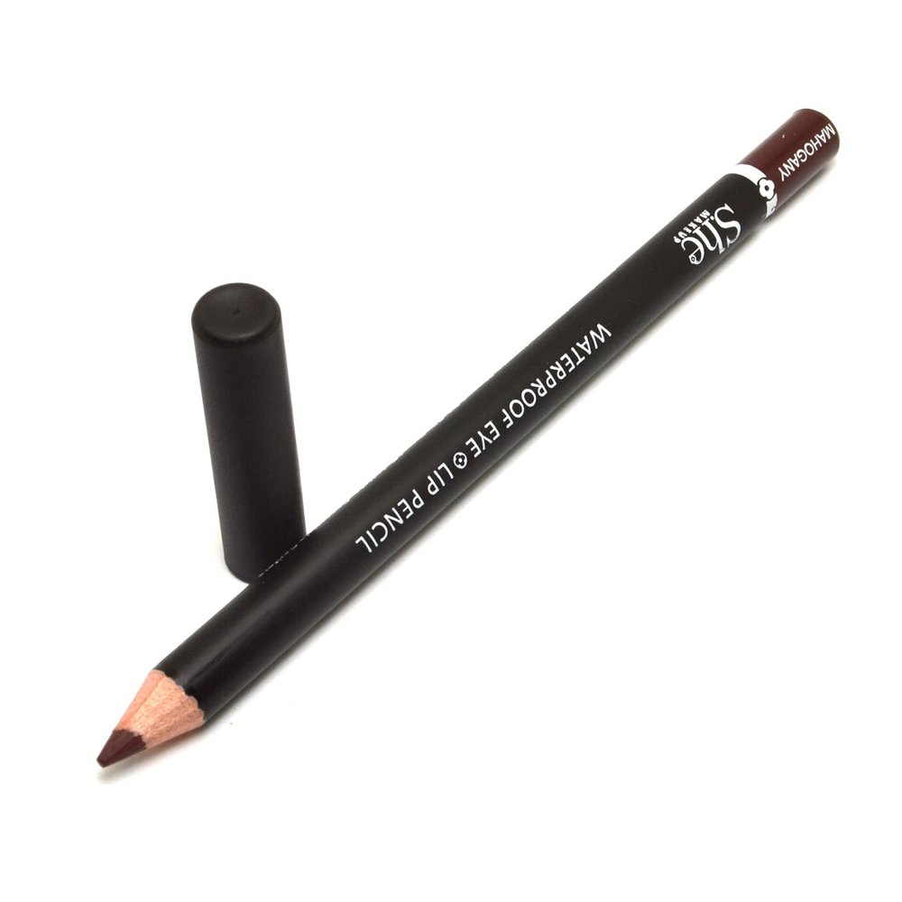 1 She Makeup WP19 Mahogany WaterProof Eye & Lip Liner Pencil Eyeliner Lipliner 0.04 oz / 1.2g + Zipper Bag Full Size