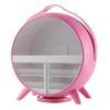 Anncus 360 degree rotating cosmetic storage box, multi-function LED makeup mirror desktop storage skin care cosmetic box LB72305 - (Color: Pink With lights) view 1