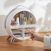 Anncus 360 degree rotating cosmetic storage box, multi-function LED makeup mirror desktop storage skin care cosmetic box LB72305 - (Color: Pink With lights) view 4