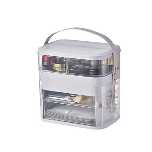 Anncus Fashion Rotating Makeup Storage Organizer Box Jewelry Treasure Chest Lipsticks Organizer Acrylic Box Cosmetics Space Saving Box - (Color: White)