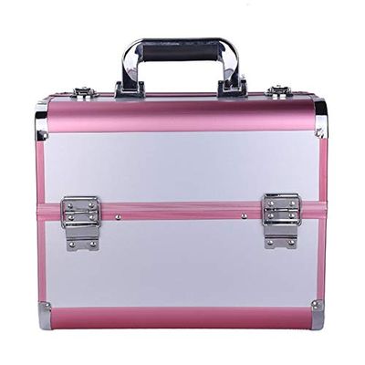 Anncus 4 Colors Professional Cosmetics Case Portable PU Make-up Organizer Box Fashion Waterproof Suitcase for Jewelry Beauty Tools - (Color: C)