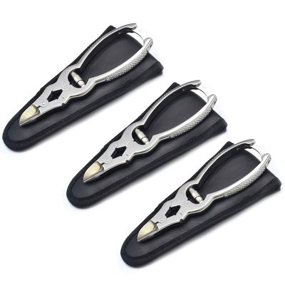 AAProTools Double Action Mycotic Nail Cutter Nipper Trimmer 6-in Professional Stainless Steel (3Pcs). with Black Leather Pouch