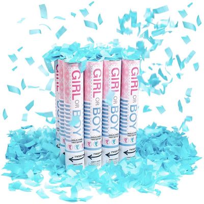 Air Compressed Celebration Cannons (2 Pack, It's a Boy Confetti Tint)