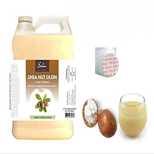 SULU ORGANICS 100% Pure Cold Pressed Unrefined Shea Nut Oil -4 lbs/64 fluid ounces