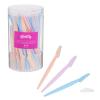 Glamlily Facial Dermaplaning Tool - Quick Facial Hair Removal & Peach Fuzz Remover - Precision Dermaplane Razor & Eyebrow Razor - Bulk Blades & Face Shaver Pack - Pack of 60, Purple/Blue/Peach view 1