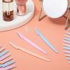 Glamlily Facial Dermaplaning Tool - Quick Facial Hair Removal & Peach Fuzz Remover - Precision Dermaplane Razor & Eyebrow Razor - Bulk Blades & Face Shaver Pack - Pack of 60, Purple/Blue/Peach view 2