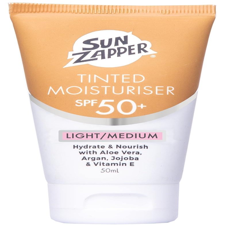 Sun Zapper BB Cream Tinted Sunscreen SPF 50+ Moisturizer with Aloe Vera, Kakadu Plum, Jojoba, Vitamin E Light/Medium Shade 50mL (1.69oz) Made in Australia