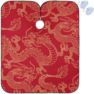 Visesunny Barber Cape - Red Pattern Polyester Hair Cutting Salon Apron Anti-Static Water-Resistant Shaving Cloth Bib
