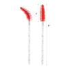 BTYMS 100 Pieces Disposable Mascara Wands Lash Spoolies Eyelash Brush Brow Spoolies Eyebrow Brush for Eyelash Extensions - Red view 2