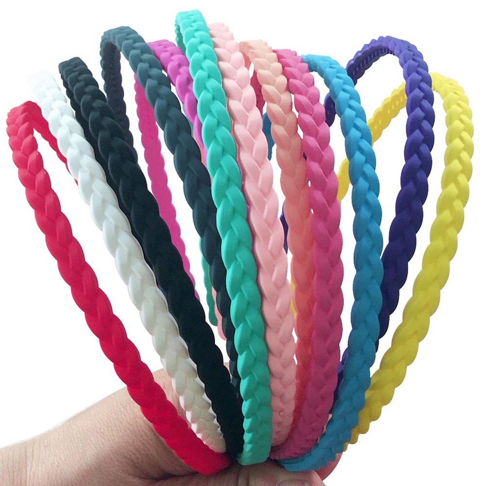 12pcs Colorful Thin Headbands for Women 6mm Light Pigtail Skinny Hairbands for Girls Hard Teeth Headbands For Kids Teens