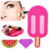 Mllkcao Silicone Makeup Brush Cleaning Pad,Makeup Brush Cleaner Mat Cosmetic Brush Cleaner Portable Travel Scrubber with Suction Cup,Large view 2
