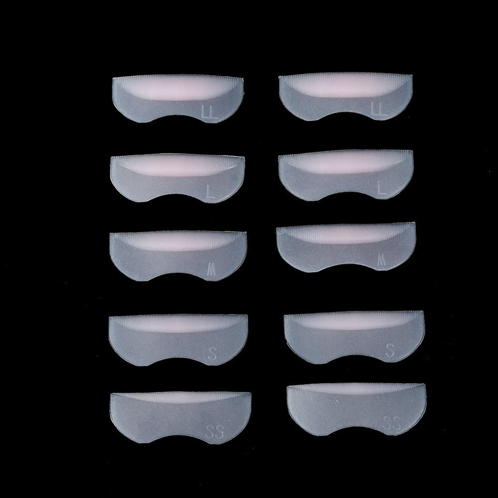 5 Pairs Lash Silicone Pads Eyelash Perming Curler Lash Pads DIY Eyelash Pads Eyealsh Perm Rods Lash Lifting 5 Different Sizes Eye lashes Patch Reusable Silicone Perming Lifting