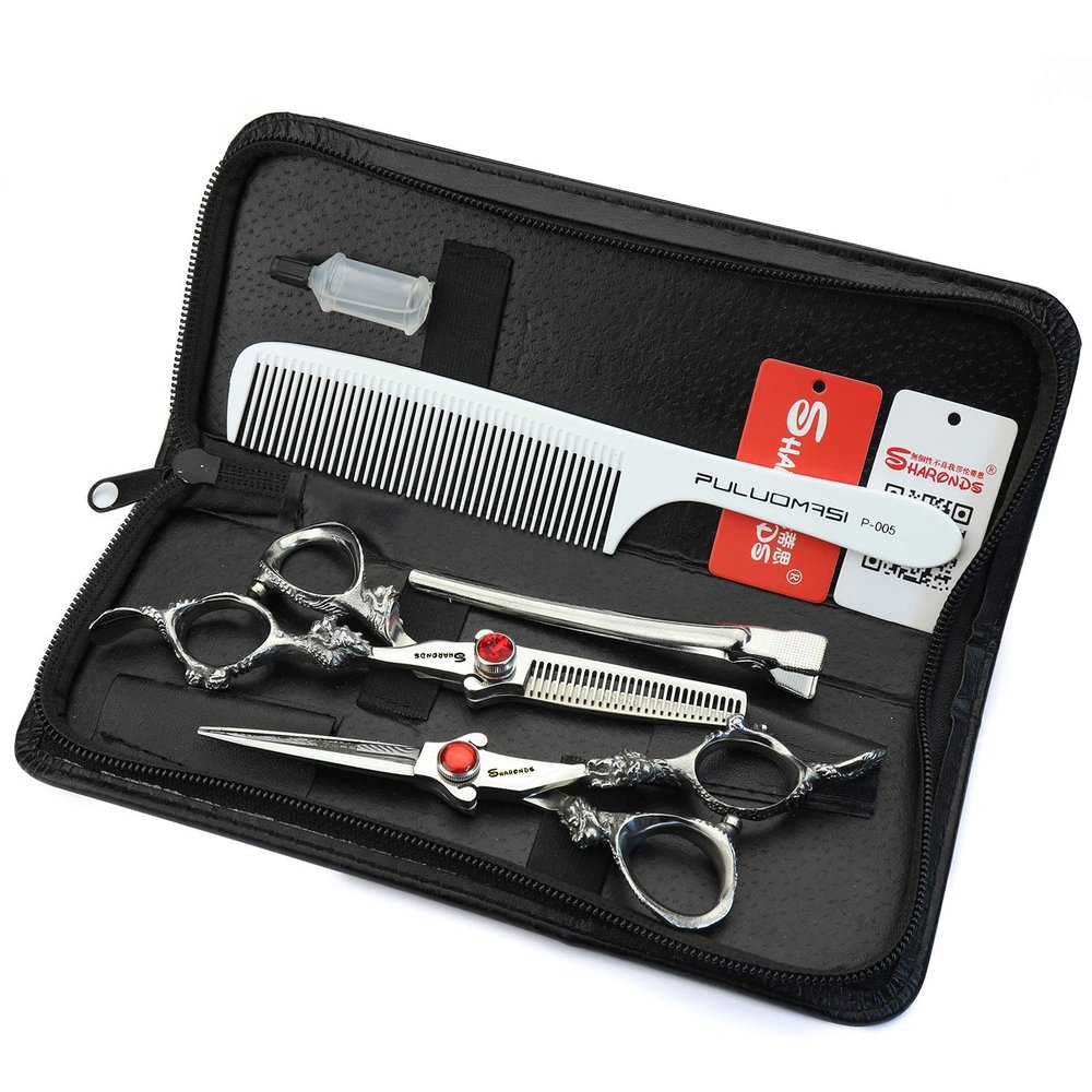 5.5 Inches Professional Hair Cutting Scissors and Thinning Scissors Set,Japanese Stainless Steel Hairdressing Scissors for Women & Men