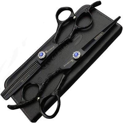 6 Inches Professional Left-Handed Hairdressing Scissors Set,Stainless Steel Hair Scissors for Barber & Homeuse