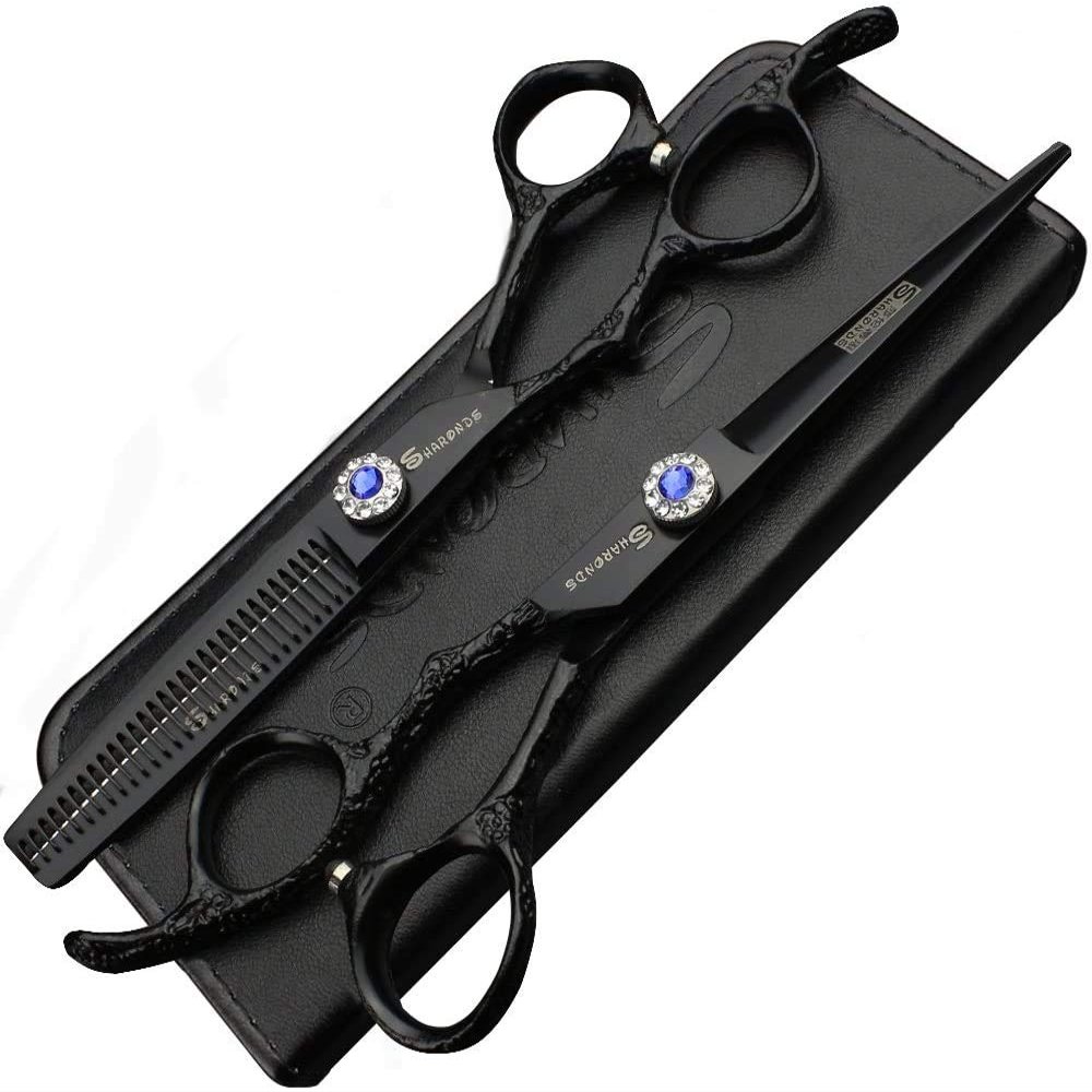 6 Inches Professional Left-Handed Hairdressing Scissors Set,Stainless Steel Hair Scissors for Barber & Homeuse