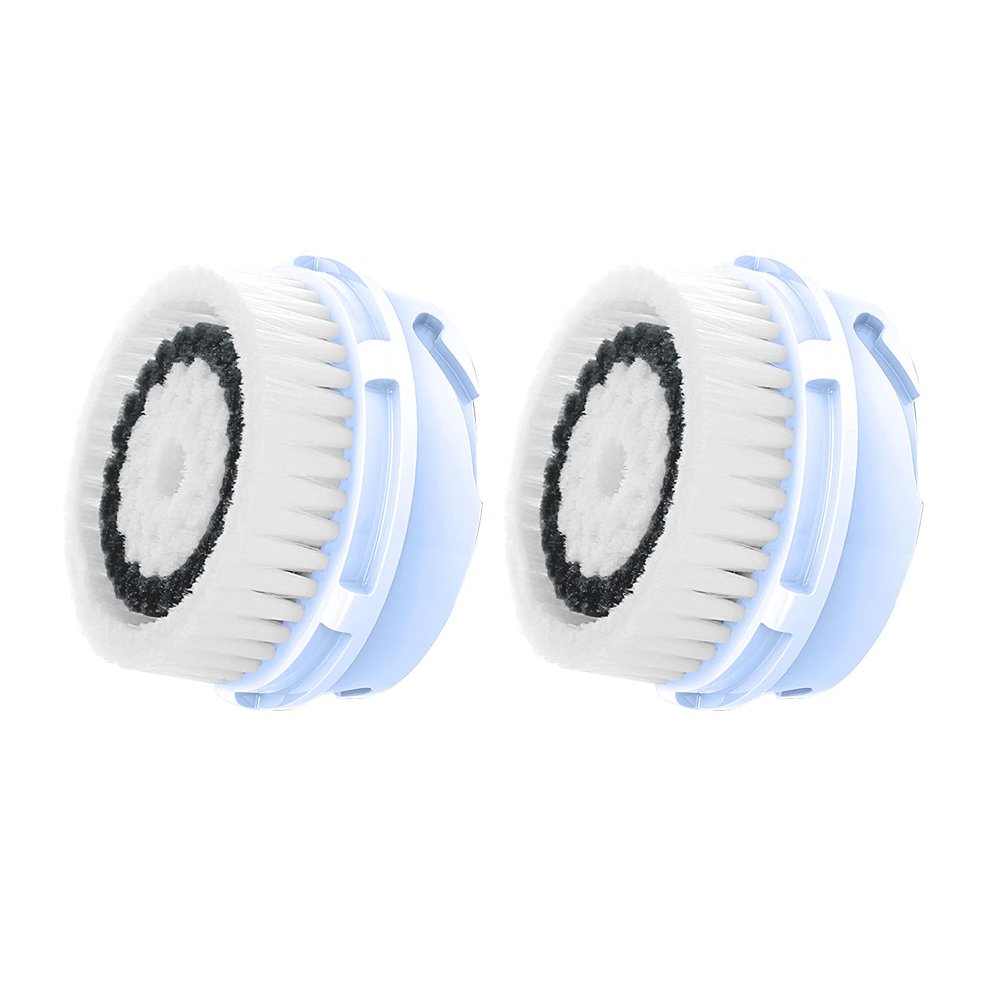 Replacement Facial Cleansing Brush Heads, Facial Cleansing Brush Head, for Acne Prone, Clogged, Enlarged Pore, Deep Pore Sensitive Delicate Skins (2 Pack/Black)