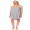 TowelSelections Womens Shower Wrap Adjustable Waffle Bath Wrap Spa Cover-up Large/X-Large Harbor Mist Gray view 1