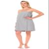 TowelSelections Womens Shower Wrap Adjustable Waffle Bath Wrap Spa Cover-up Large/X-Large Harbor Mist Gray view 3