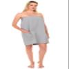TowelSelections Womens Shower Wrap Adjustable Waffle Bath Wrap Spa Cover-up Large/X-Large Harbor Mist Gray view 4