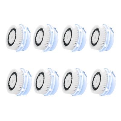 Replacement Facial Cleansing Brush Heads, Facial Cleansing Brush Head, for Acne Prone, Clogged, Enlarged Pore, Deep Pore Sensitive Delicate Skins (8 Pack/Black)