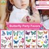 100Pcs Butterfly Wings Temporary Tattoos for Kids Adults, Colorful Butterflies Makeup Fake Tattoo for Women Girls, Waterproof Body Face Stickers Decorations, Birthday Party Favor Gifts Supplies Decor view 2