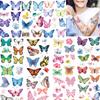 100Pcs Butterfly Wings Temporary Tattoos for Kids Adults, Colorful Butterflies Makeup Fake Tattoo for Women Girls, Waterproof Body Face Stickers Decorations, Birthday Party Favor Gifts Supplies Decor view 3