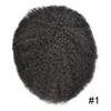 LYRICAL HAIR Afro Toupee 360 Afro Wave Hair Units for Black Men Full Poly Thin Skin PU Injection Replacement System Kinky Curly African American Men Human Hairpiece (6MM Afro Wave, 1# Jet Black) view 2