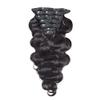 Real Remy Thick Body Wave Clip in Virgin Human Hair Extension Natural Black Double Wefts for African American Black Women Color #2#4 (8inch 100g, Natural Color) view 3