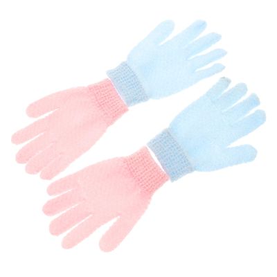 1 Set 2 Pairs Scrub Gloves Body for Women Womens Body Scrub Scrubbing Gloves Dead Skin Remover Scrubber Bath mitt Body Brush Five Fingers Miss Polyester