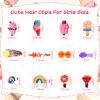 48 Pcs Candy Hair Clips Cute Candy Hair Accessories for Girls 4-6 Non-slip Silicone Clay Barrettes Desert Ice Cream Fruit Rainbow Cupcake Pins view 2