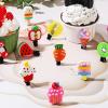 48 Pcs Candy Hair Clips Cute Candy Hair Accessories for Girls 4-6 Non-slip Silicone Clay Barrettes Desert Ice Cream Fruit Rainbow Cupcake Pins view 4